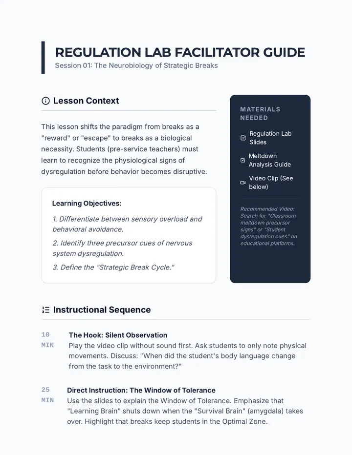 Regulation Lab Teacher Guide