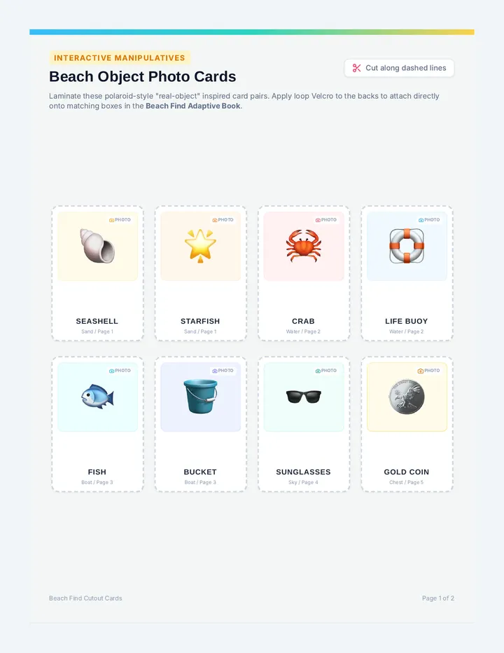Beach Find Cutout Cards