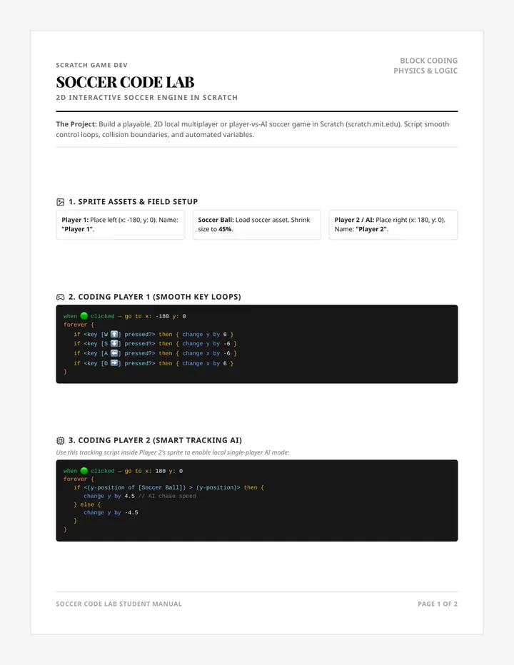 Scratch Soccer Guide