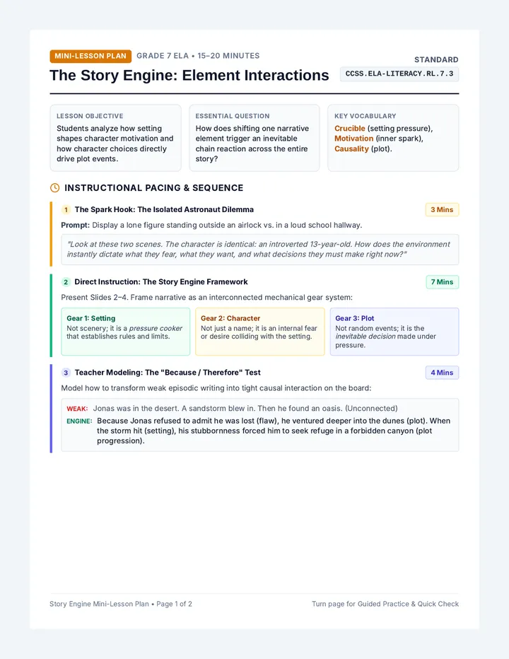 Story Engine Lesson Plan