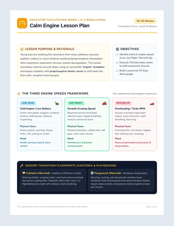 Calm Engine Lesson Plan