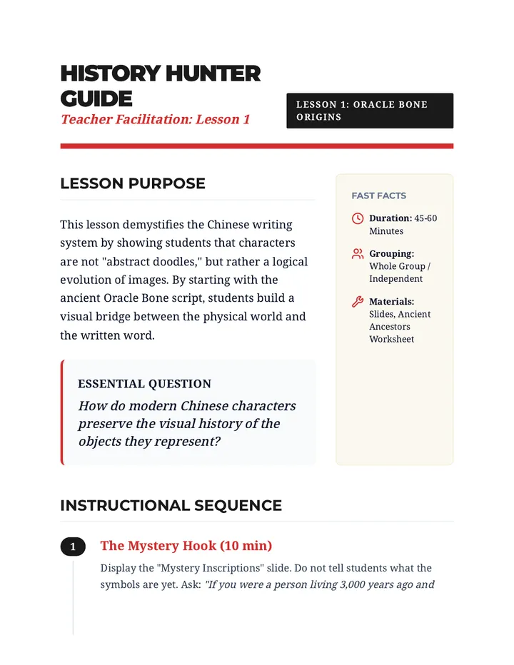 History Hunter Teacher Guide