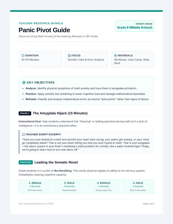 Panic Pivot Teacher Guide