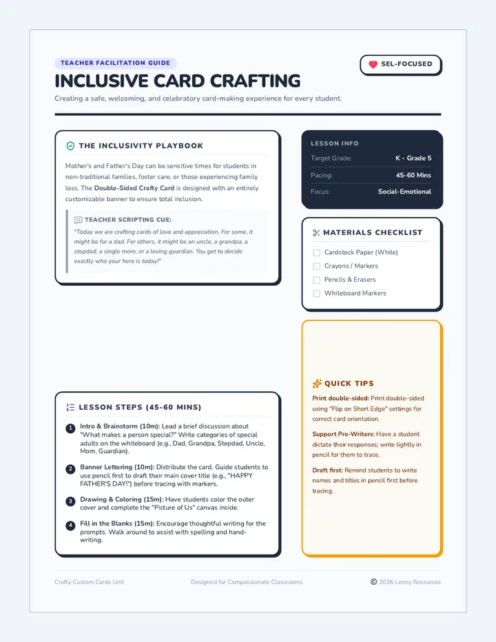 Card Crafting Teacher Guide