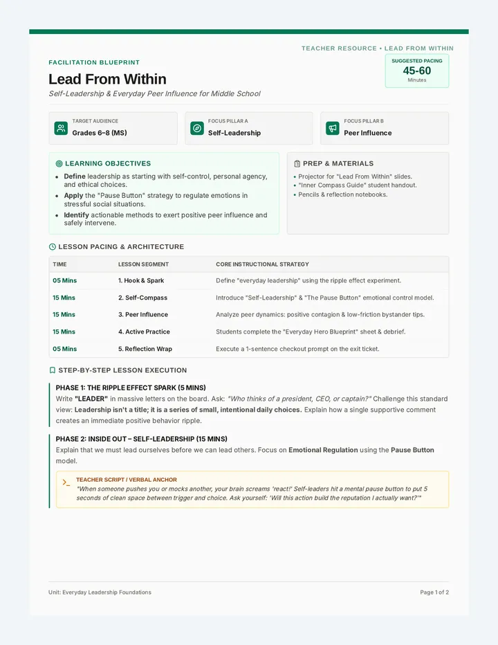 Lead From Within Teacher Guide