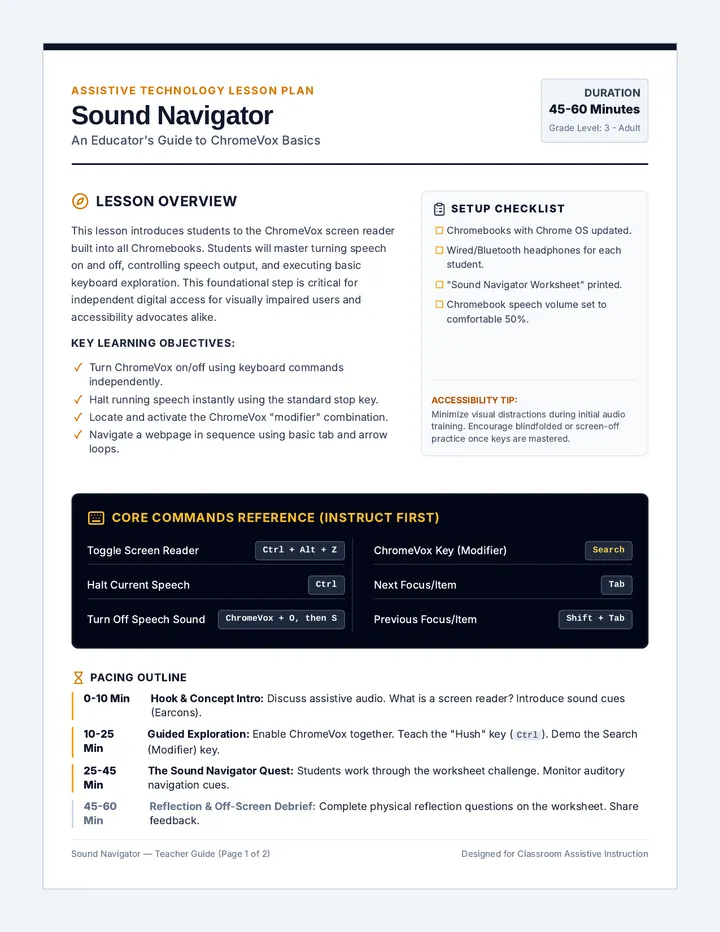Sound Navigator Teacher Guide
