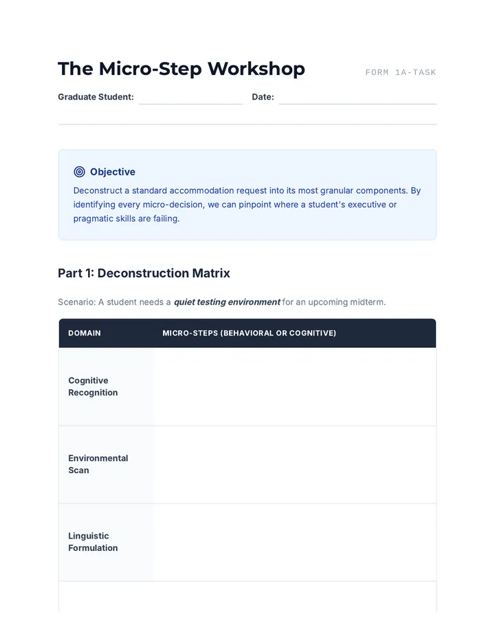 Micro Step Workshop Worksheet
