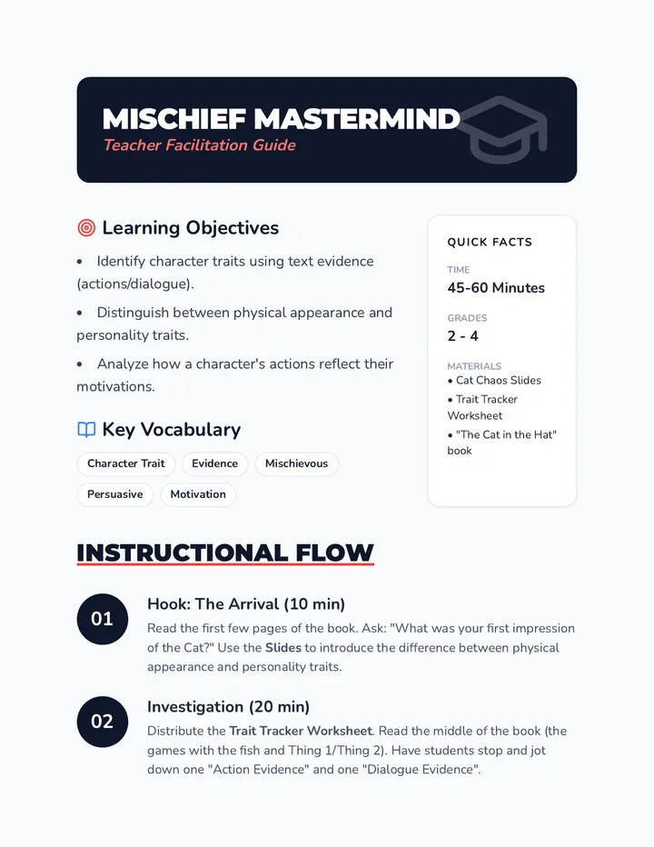 Mischief Mastermind Teacher Guide