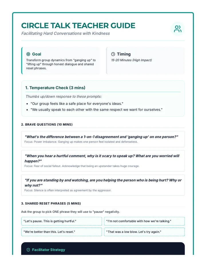 Circle Talk Teacher Guide
