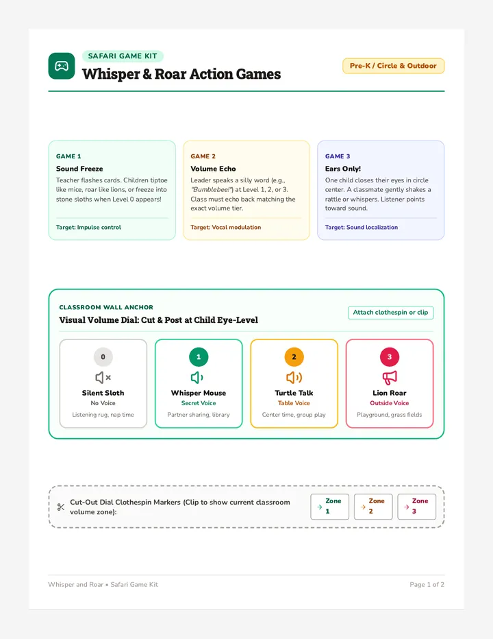 Whisper Roar Game Cards