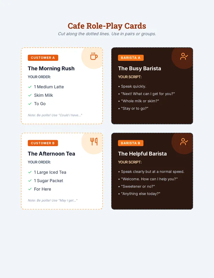 Cafe Roleplay Cards