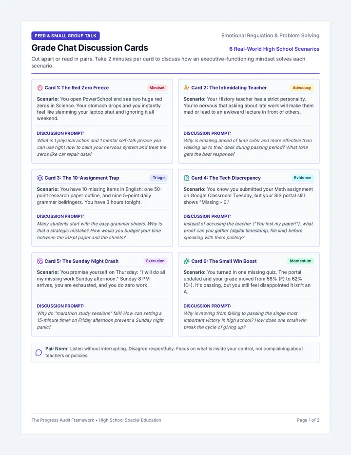 Grade Chat Discussion Guide