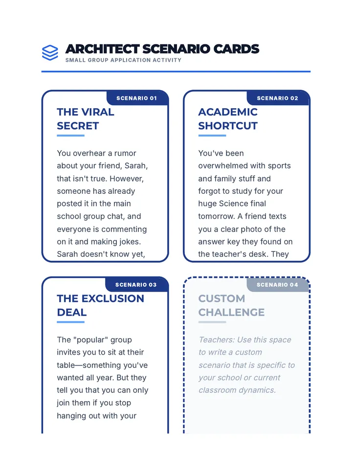 Choice Scenarios Cards