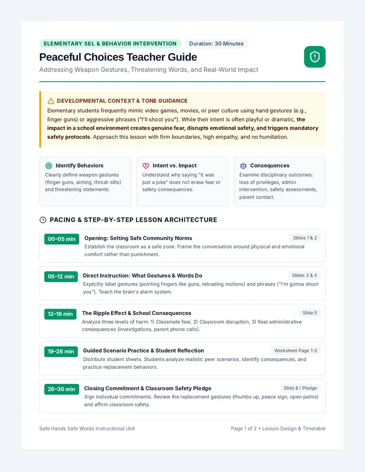 Peaceful Choices Teacher Guide