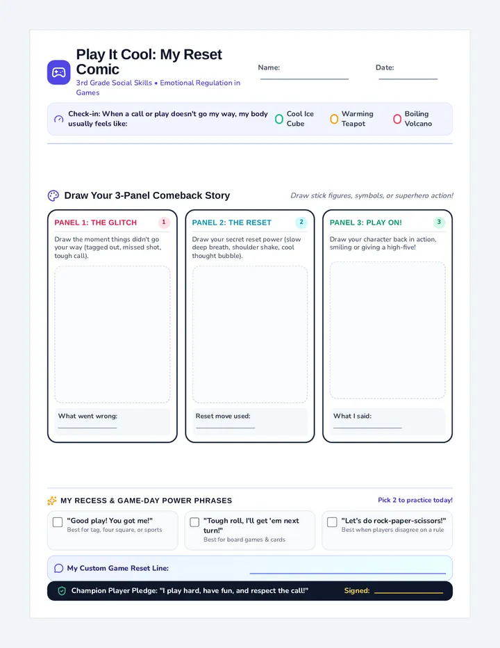 Reset Comic Drawing Activity