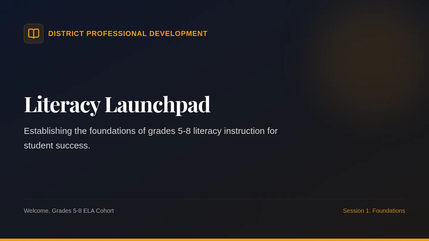 Literacy Launch Slides