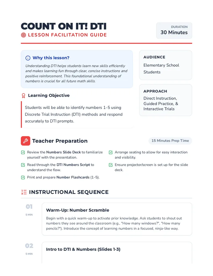 Count On It Lesson Plan