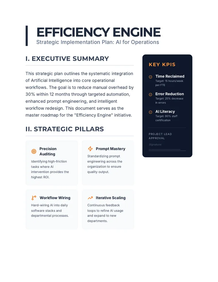 Efficiency Engine Strategic Plan
