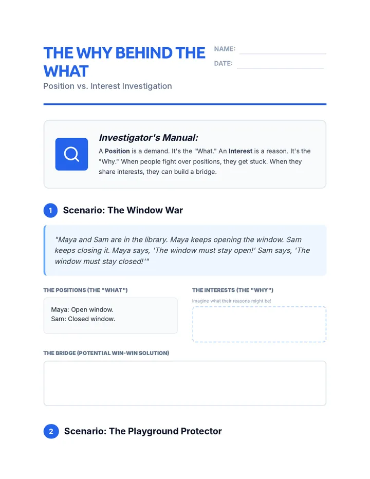 The Why Behind the What Worksheet