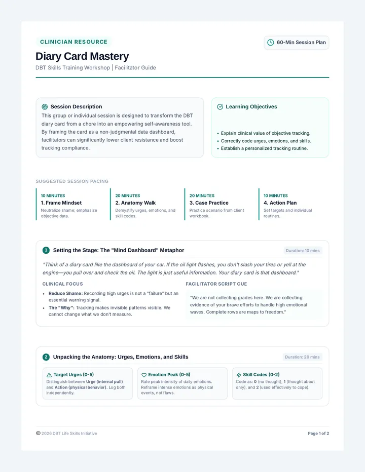 Diary Card Facilitator Guide
