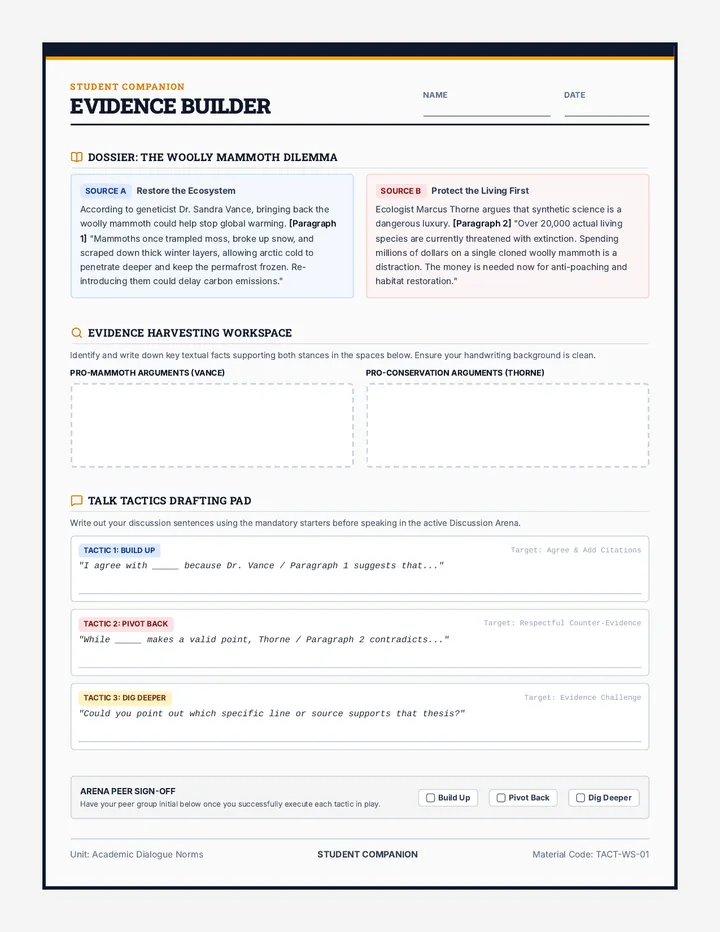 Evidence Builder Worksheet