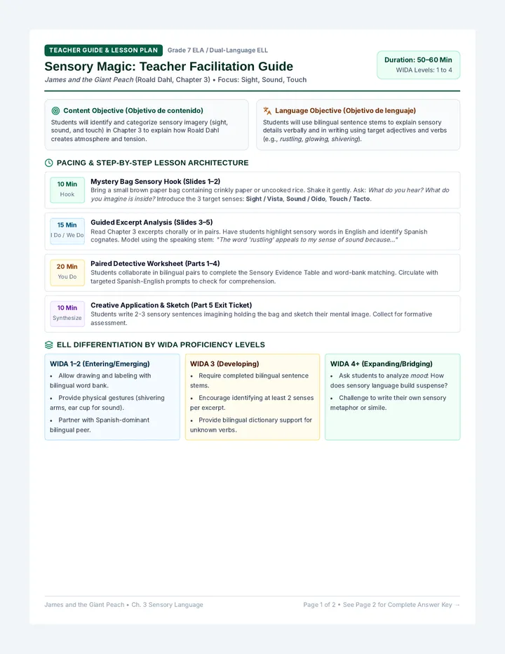 Sensory Language Teacher Guide