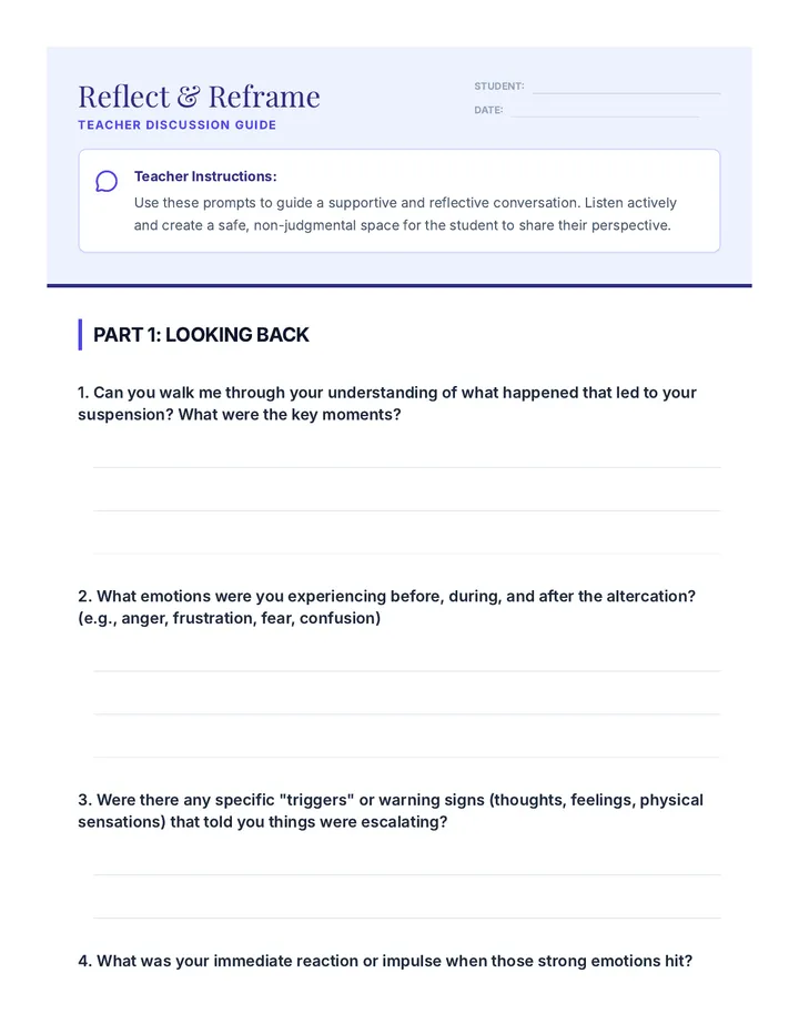 Reflect & Reframe Discussion Guide