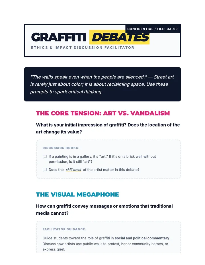 Graffiti Debates Discussion Guide