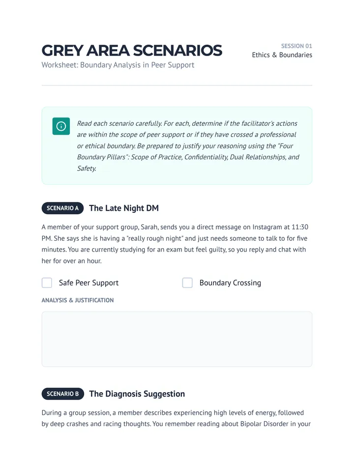 Grey Area Scenarios Worksheet
