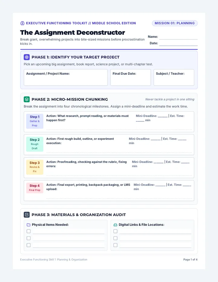 Brain Command Worksheet Pack