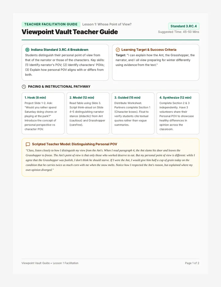 Viewpoint Vault Teacher Guide