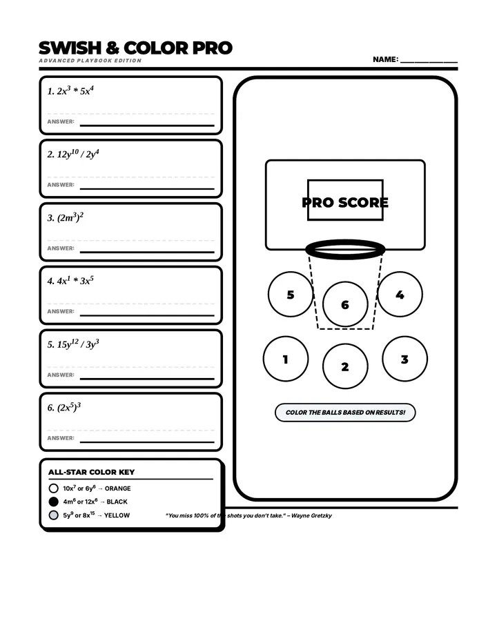 Swish and Color Worksheet Pro Upgrade