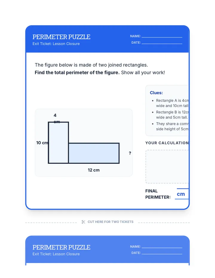 Perimeter Puzzle Exit Ticket