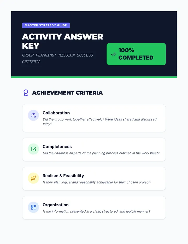 Activity Answer Key