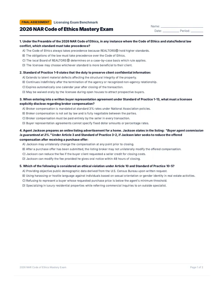 Ethics Mastery Final Exam