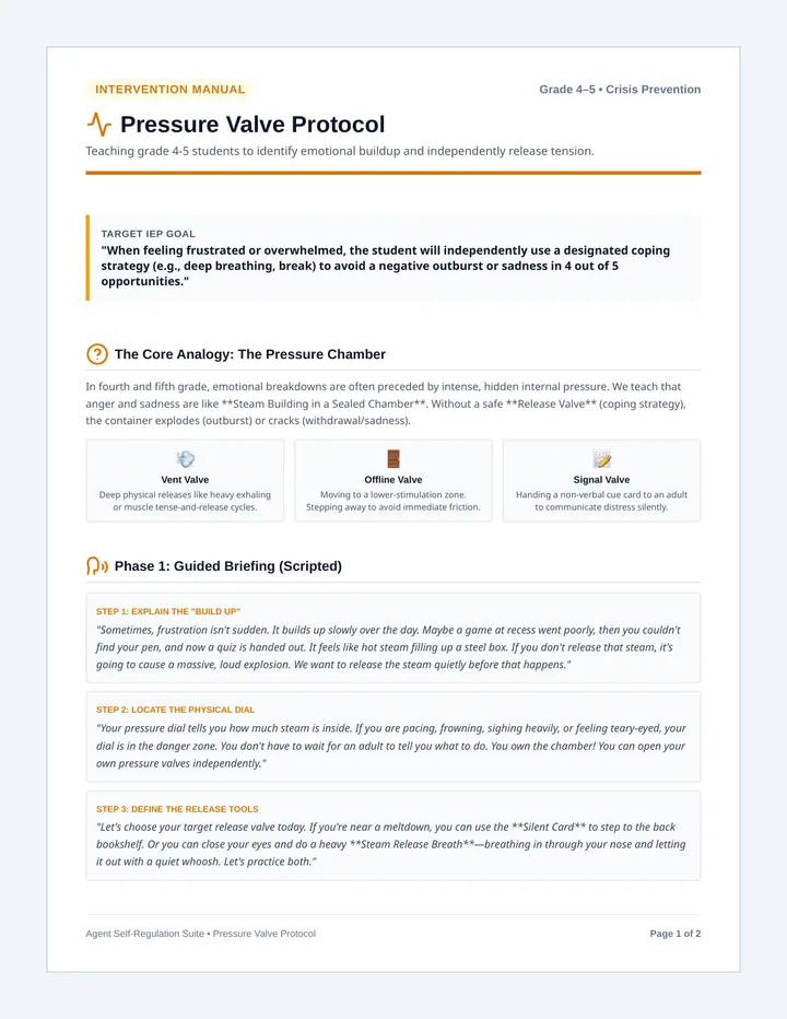 Pressure Valve Teacher Guide