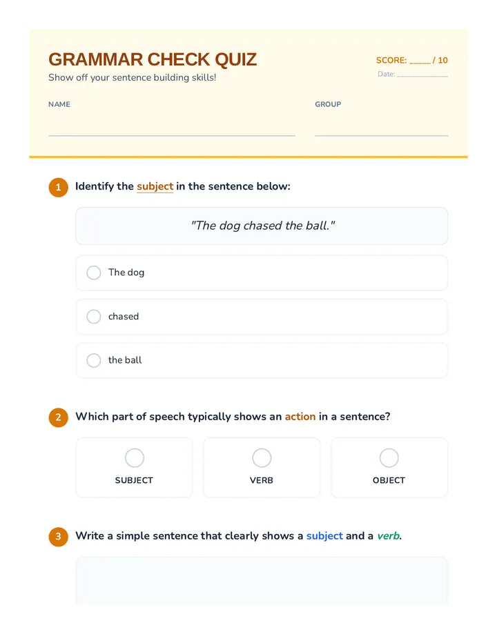 Grammar Check Quiz