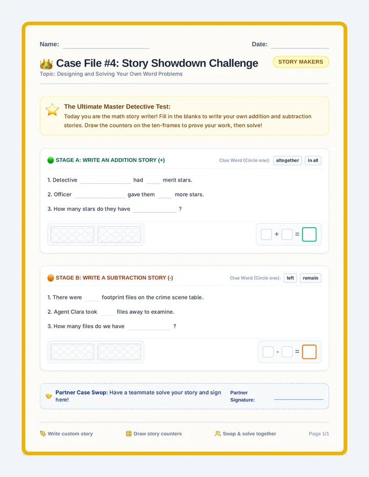 Story Showdown Worksheet