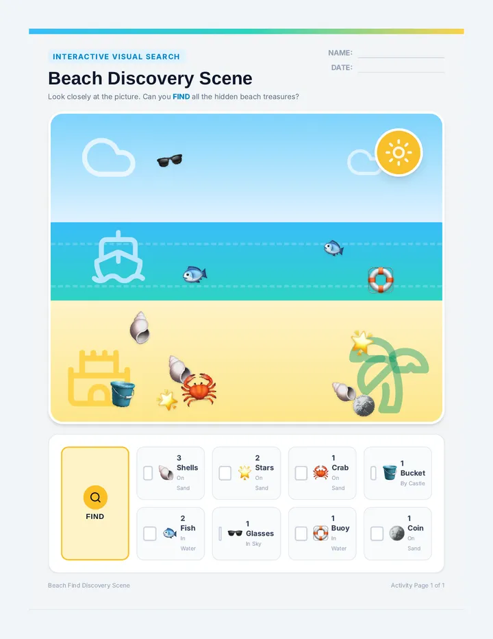 Beach Find Visual Scene