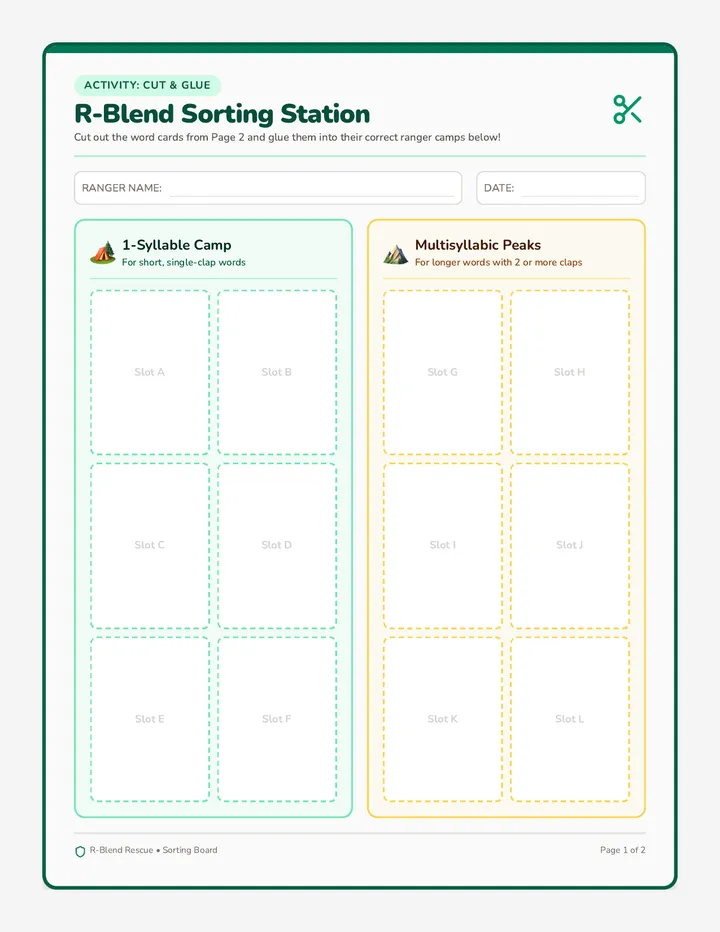 R Blend Sorting Station Activity