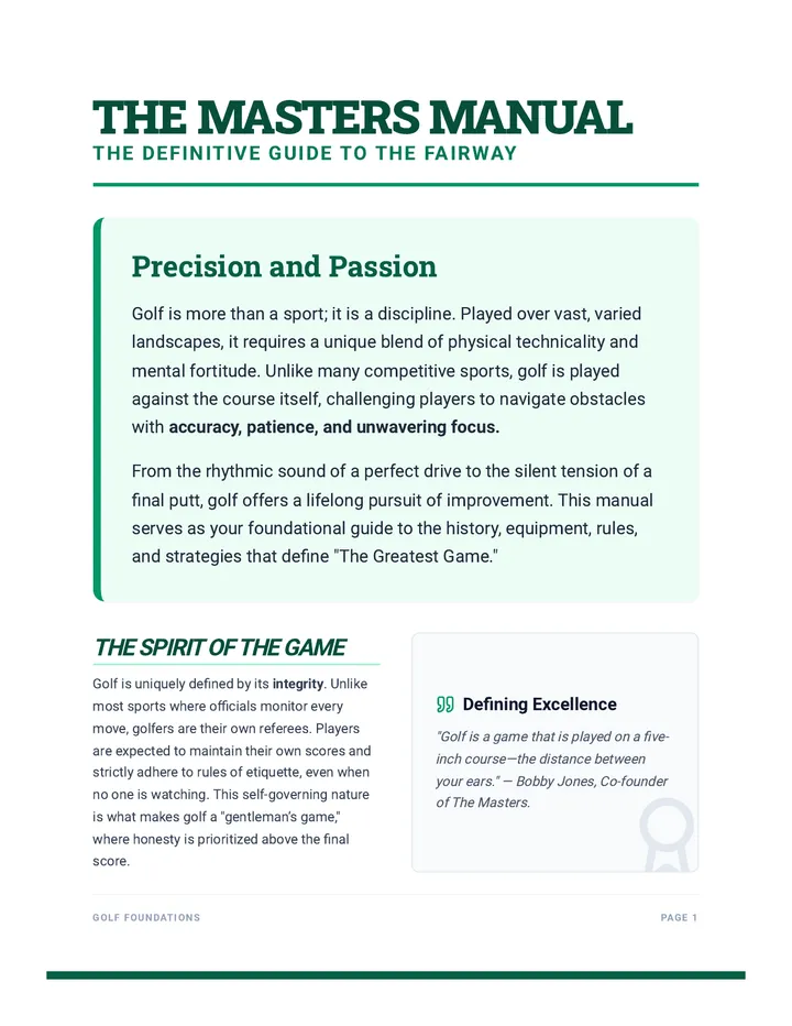 Masters Manual Packet