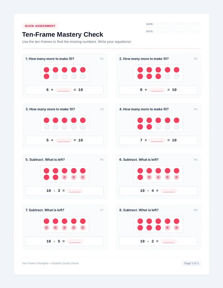 Ten Frame Tracker Tool