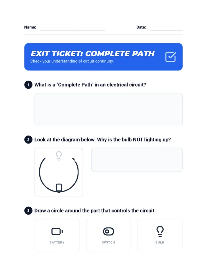 Complete Path Exit Ticket