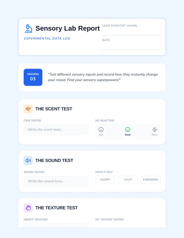 Sensory Lab Report Worksheet