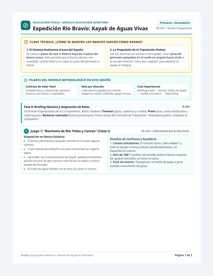 Expedición Kayak Guía Docente