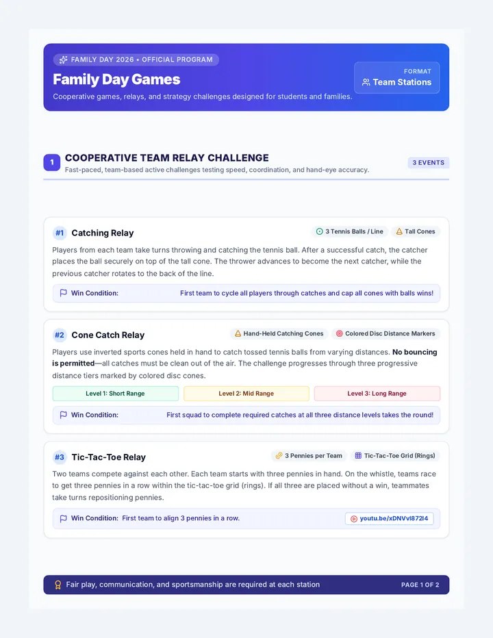 Family Playbook Event Guide