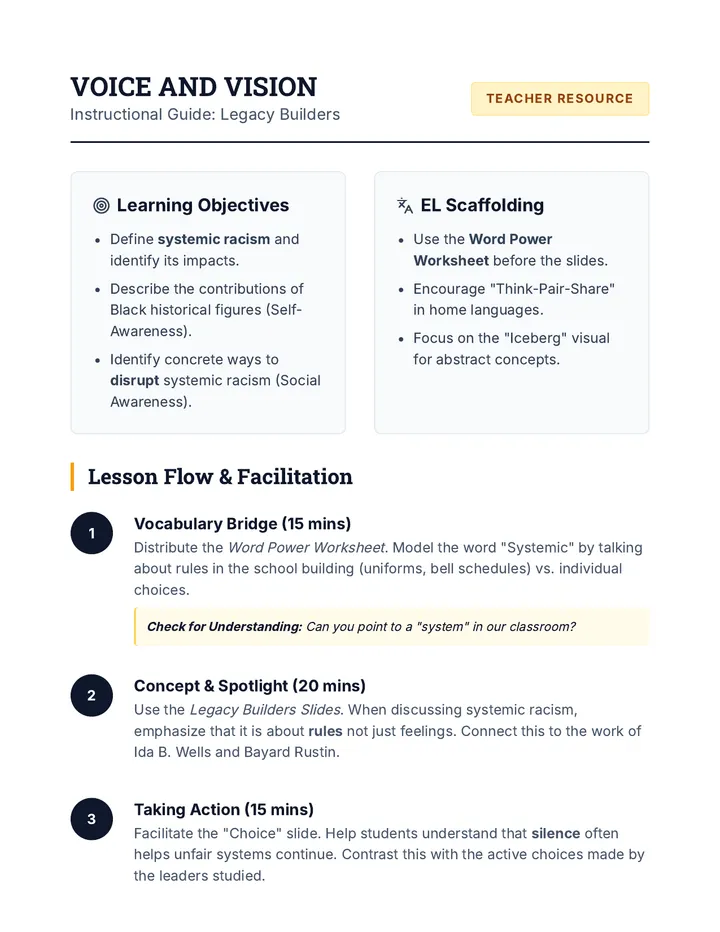 Voice and Vision Teacher Guide