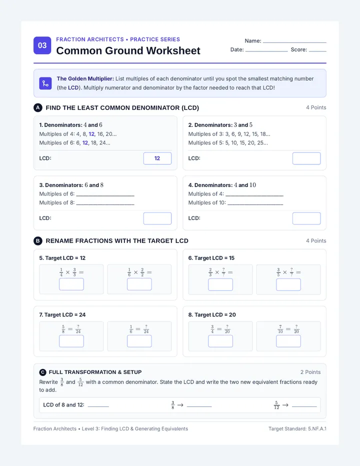 Common Ground Worksheet