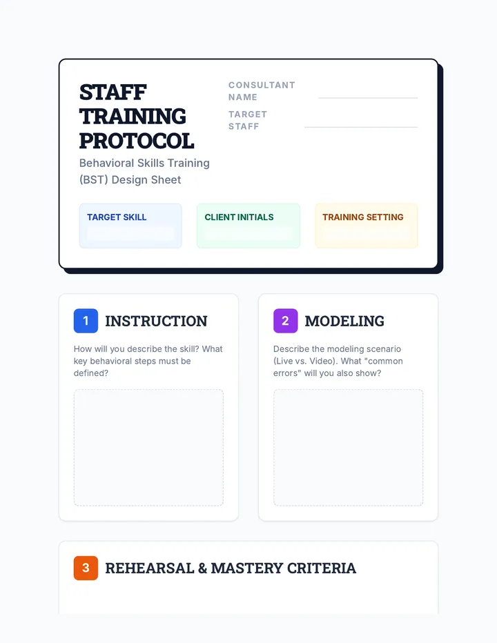 Staff Training Protocol Worksheet