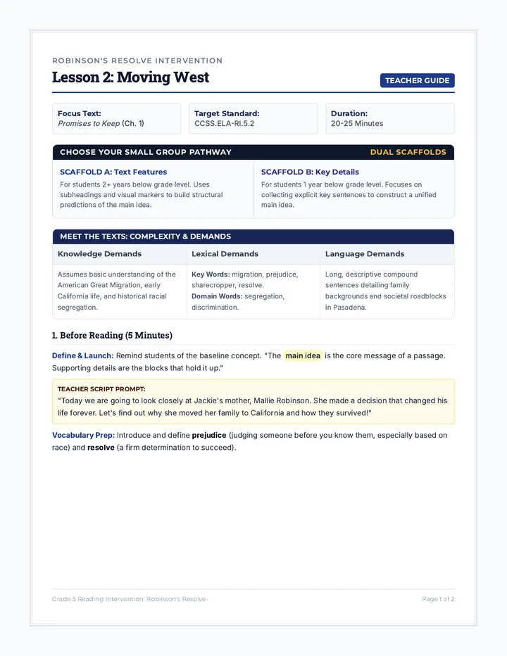 Moving West Teacher Guide